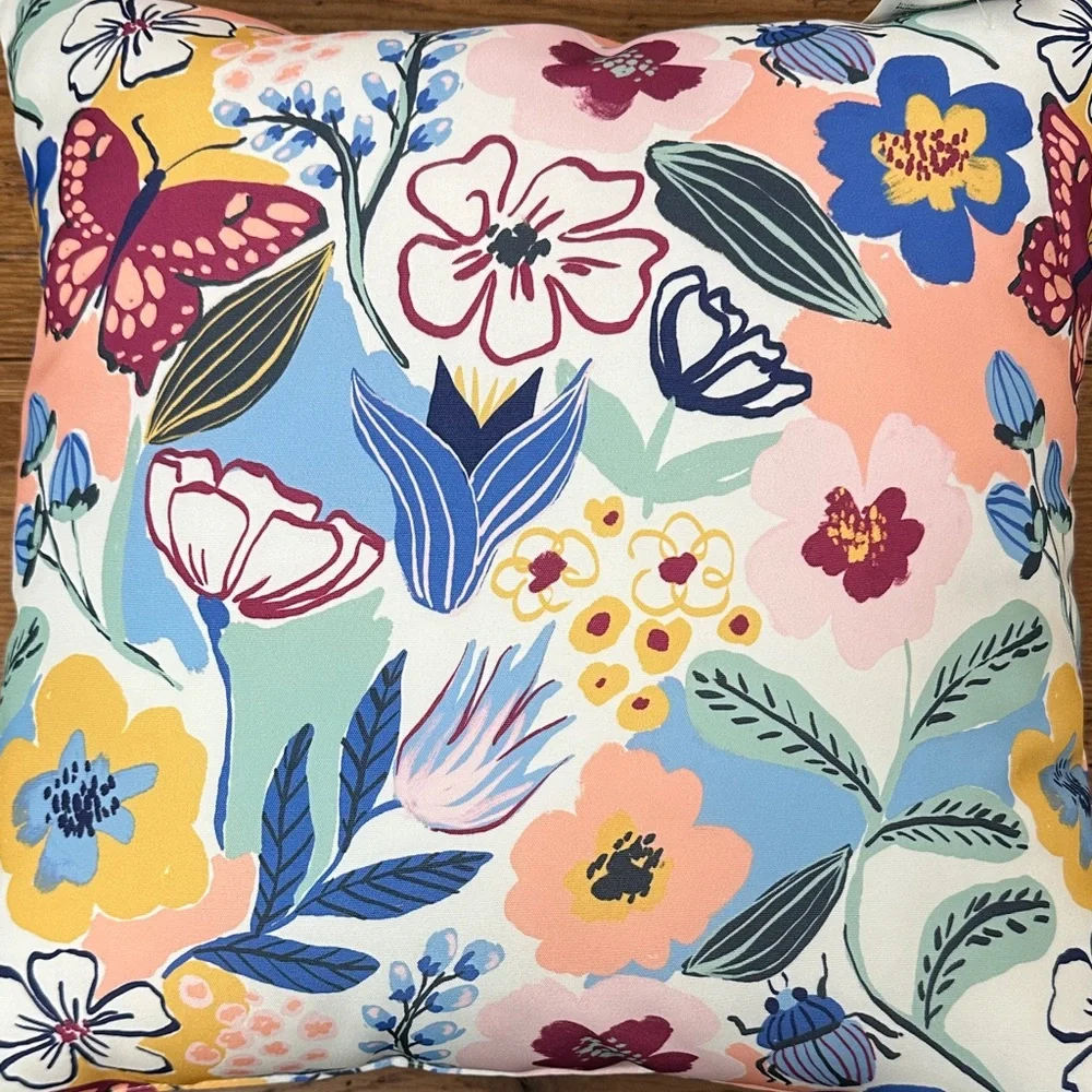 Sonoma Vibrant Floral Accent Pillow - Multicolor - Outdoor - Picture 3 of 6